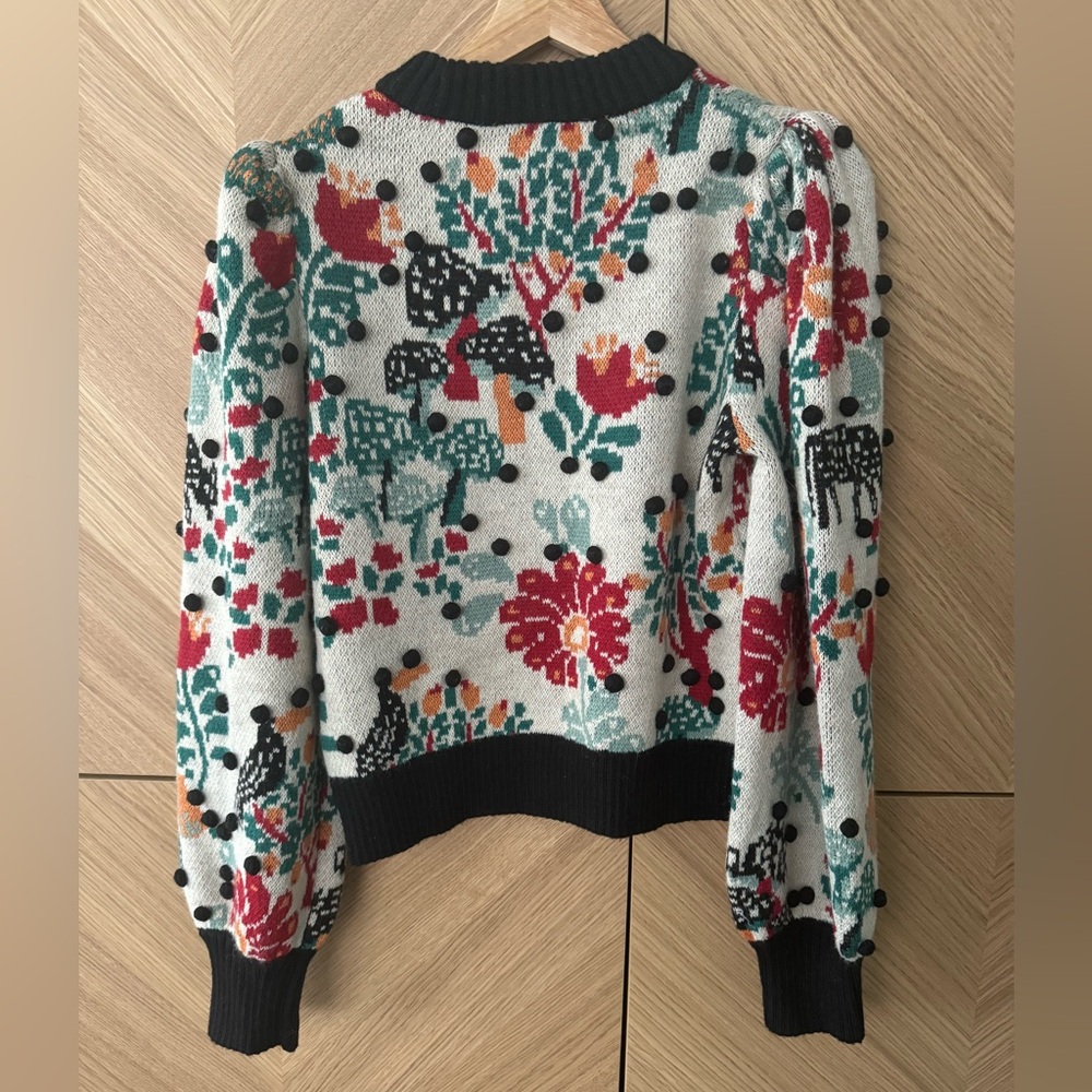 FARM RIO POLKA DOT MUSHROOM SWEATER - Picture 2 of 2